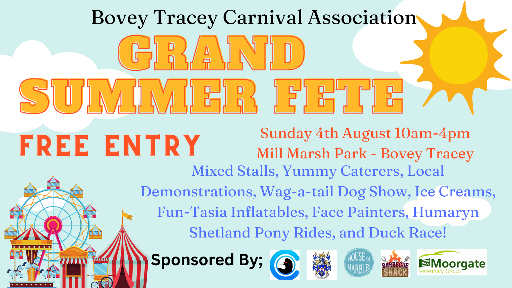 Bovey Tracey Carnival Grand Summer Fete poster